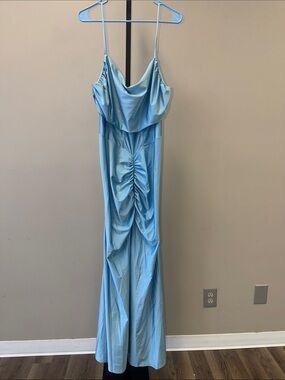 Fashion Nova Light Blue Cindy Mermaid Maxi Dress